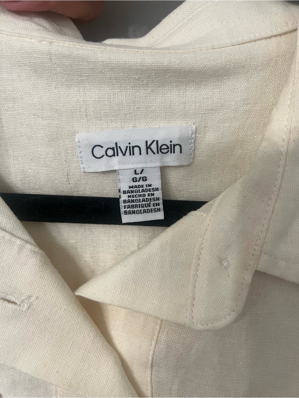 Calvin Klein Ivory Short Sleeve Button Shirt - Picture 2 of 2